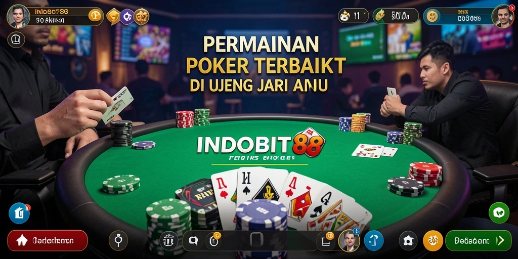 Screenshot gameplay INDOBIT88 menampilkan momen seru dalam permainan Poker.