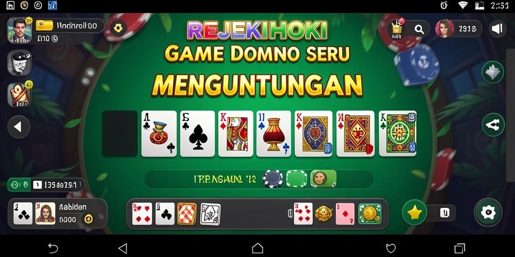 Tampilan gameplay menarik dari REJEKIHOKI - game Domino seru.